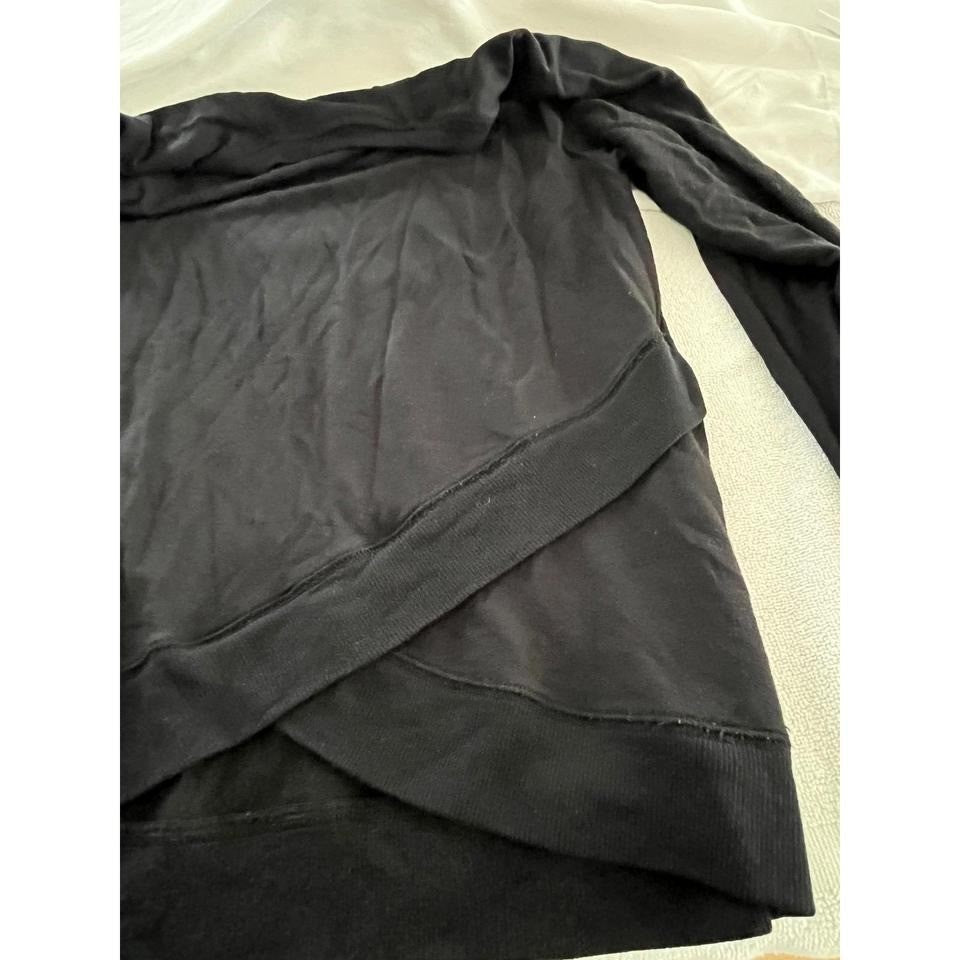 Athleta Black Modal Blend Long Sleeve Crewneck Pullover Top Size S/M