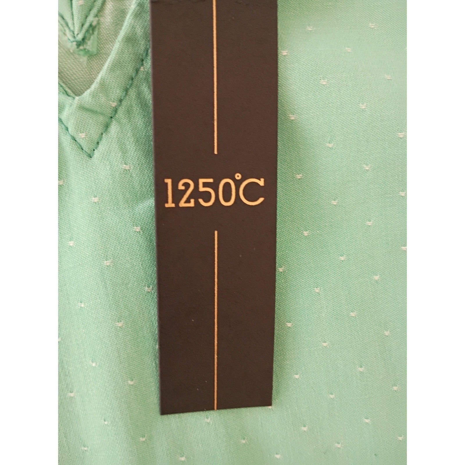 NWT 1250°C Mint Green V-Neck Sleeveless Shift Dress 100% Cotton L Minimalist