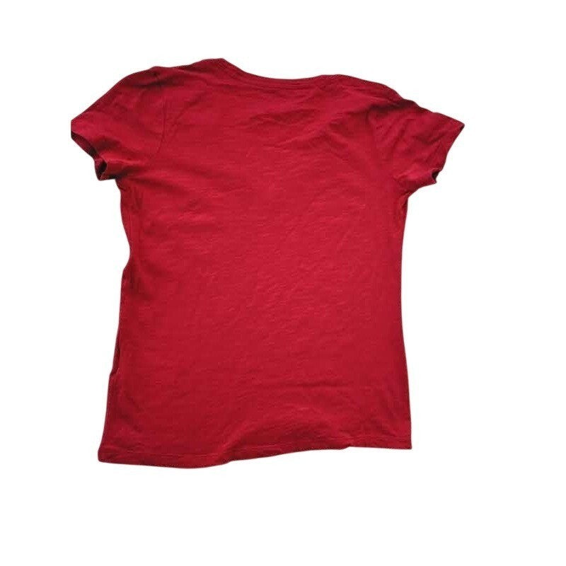 Madewell Red V-Neck T-Shirt Cotton Casual Tee Fits S NWOT