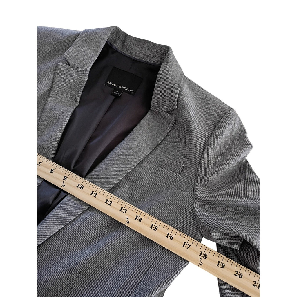 Banana Republic NWOT Grey Wool Blend Blazer Suit Jacket Women Size 4 Career
