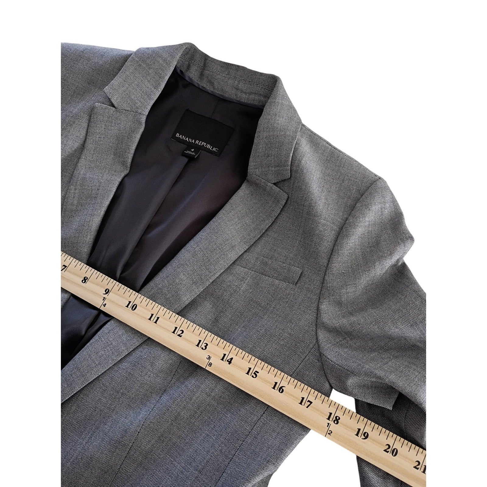 Banana Republic NWOT Grey Wool Blend Blazer Suit Jacket Women Size 4 Career