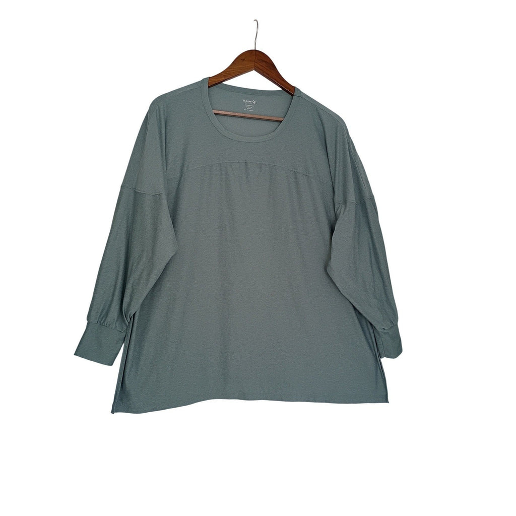 Old Navy Cloudmotion Lyocell Active Top Sage L Oversized Soft Stretch Go-Dry