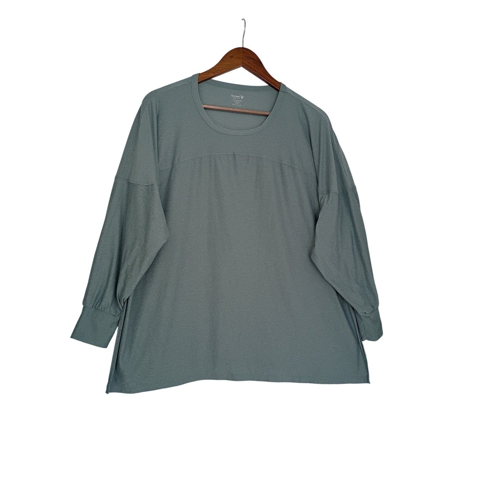 Old Navy Cloudmotion Lyocell Active Top Sage L Oversized Soft Stretch Go-Dry