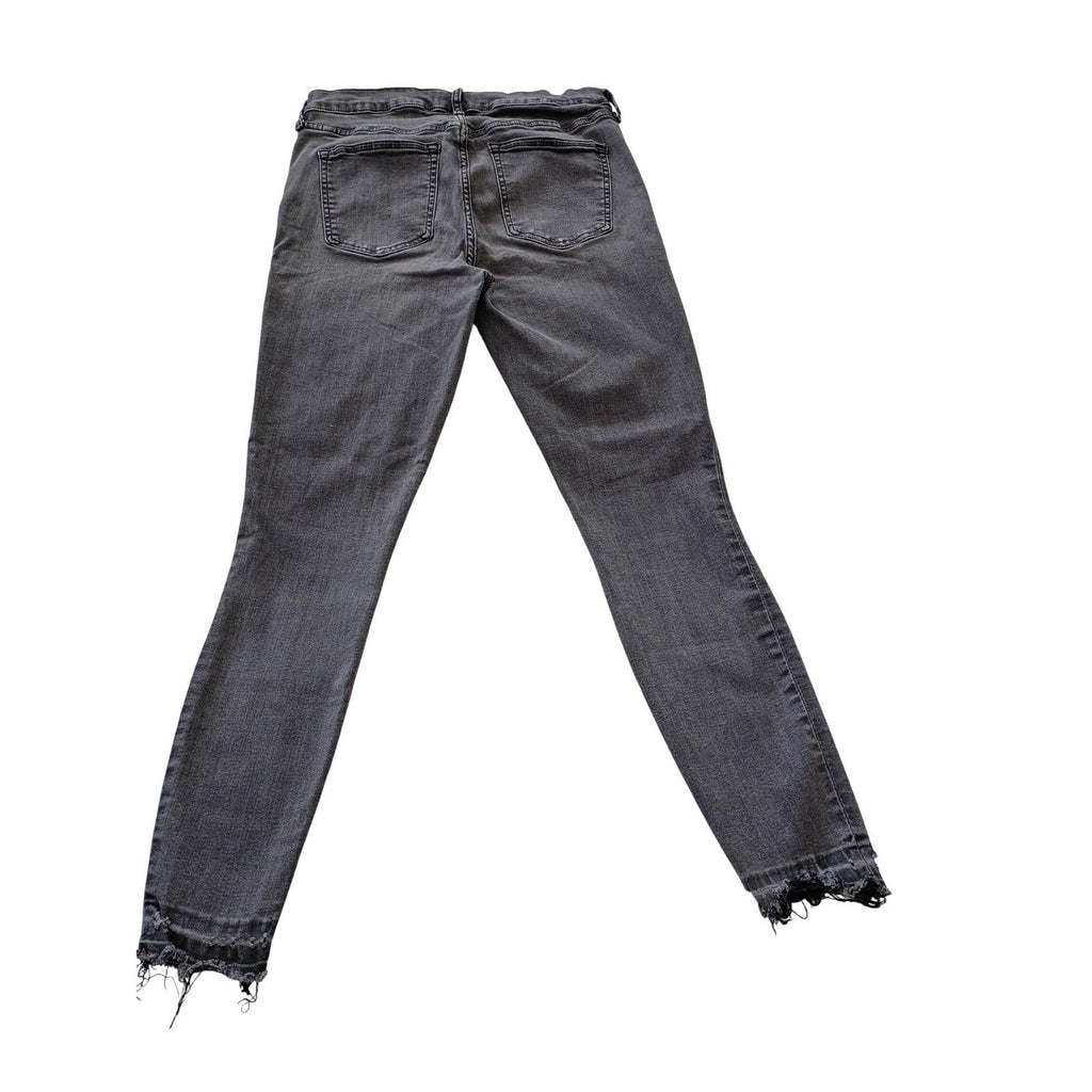GAP Legging High Rise Button Fly Raw Hem Faded Black Jeans 4R 27x28 Stretch