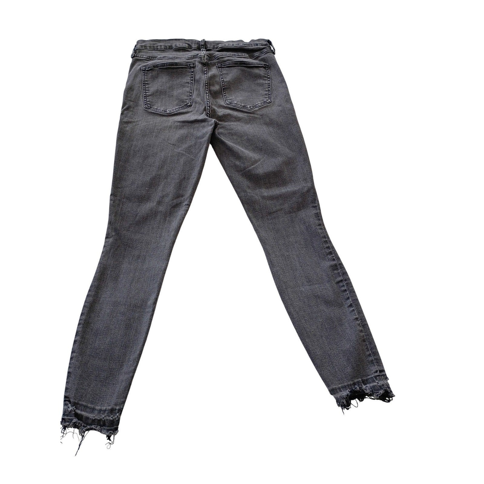GAP Legging High Rise Button Fly Raw Hem Faded Black Jeans 4R 27x28 Stretch