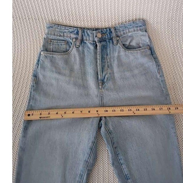 BlankNYC Jean 26x33 Tall High Rise Cooper Long Slim Straight Light Wash SideSlit