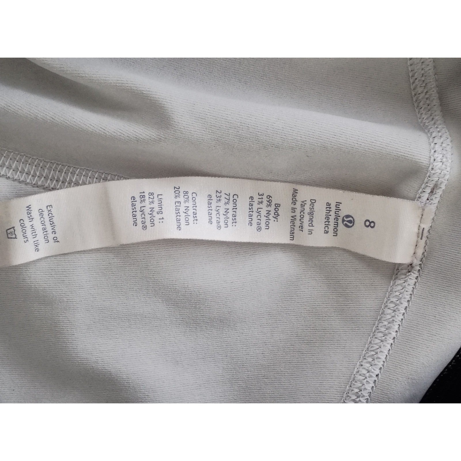 Lululemon Tight Stuff Tight 7/8 Leggings Size 8 Black White Pebble Mesh Panels