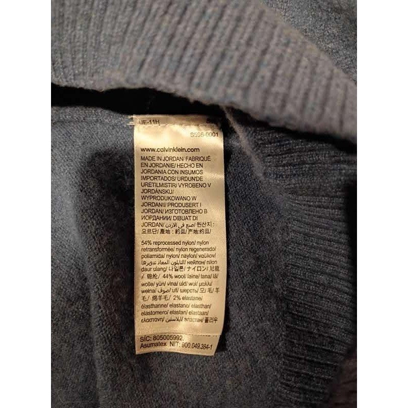 Calvin Klein Wool Blnd Crewneck Pullover Sweater Dark Gray Size Medium
