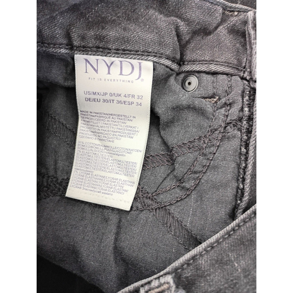 NYDJ Marilyn Straight Leg Jeans Faded Black Lift Tuck Technology 26x28 High Rise