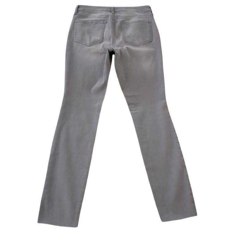 NYDJ Ami Lift Tuck Tech Skinny Jeans Grey Raw Hem Ankle Slit 28x29 Casual Chic