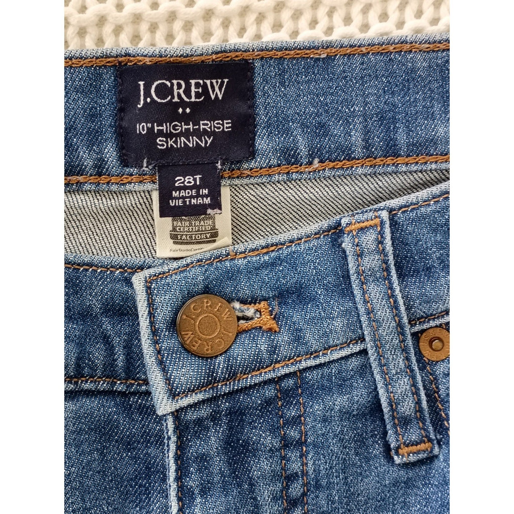 J.Crew Re-Imagined High Rise Skinny Jeans Medium Wash Blue 28Tx30 Tall Denim