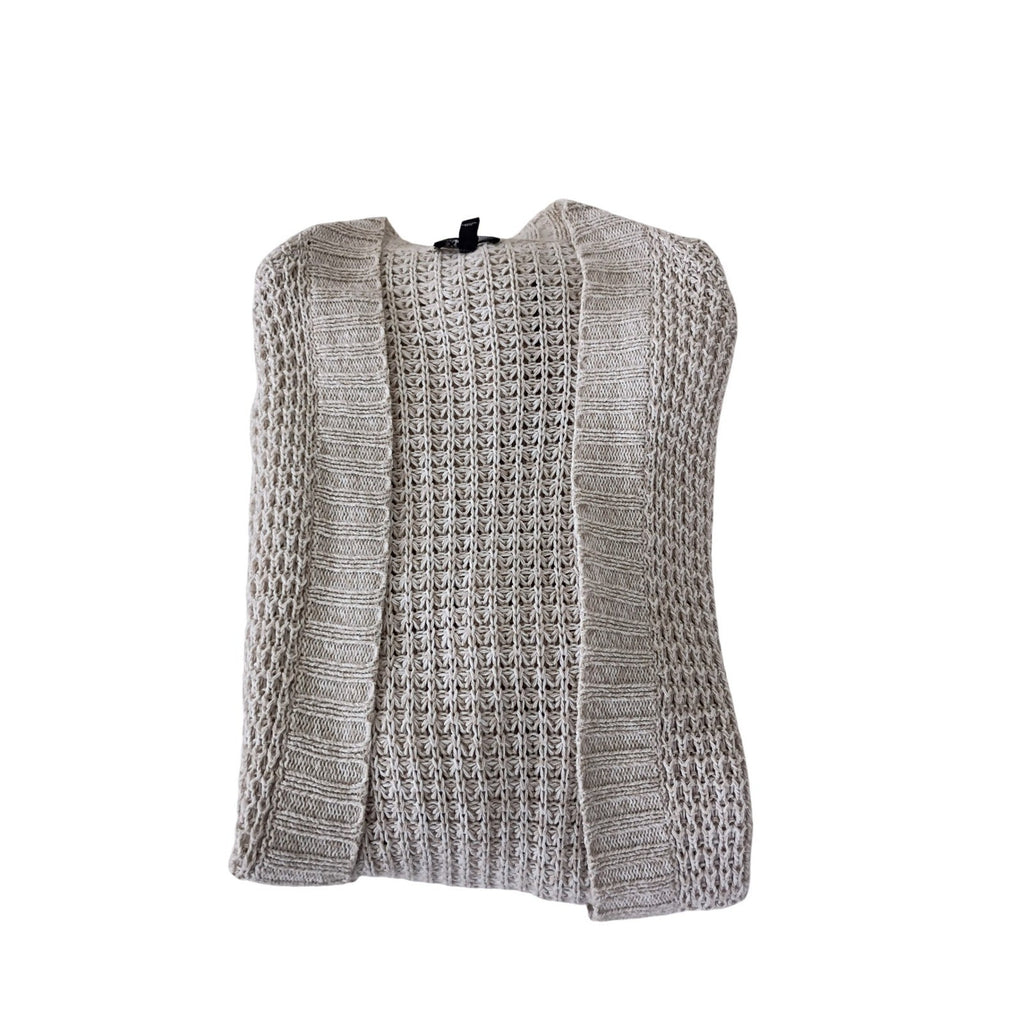 EXPRESS Beige COTTON BLEND Cardigan L Grandmacore Coastal Grandmother Knit