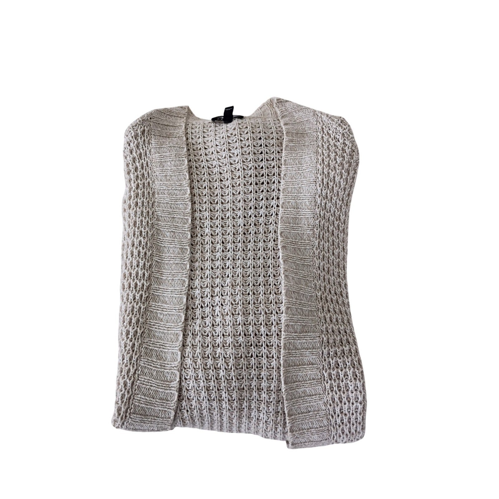 EXPRESS Beige COTTON BLEND Cardigan L Grandmacore Coastal Grandmother Knit