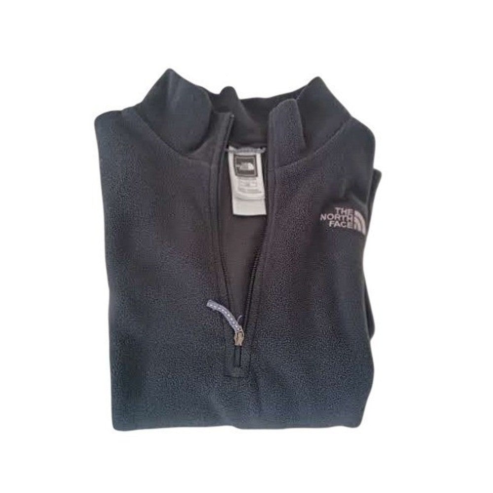The North Face Gray 1/4 Zip Fleece Pullover Girls L G Fits Women Small PTP 19"