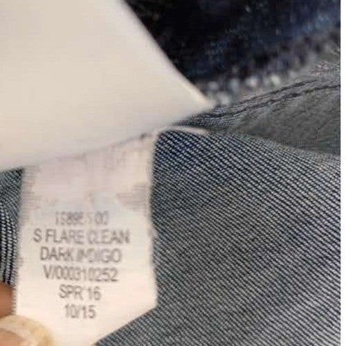 GAP 1969 High Rise Bootcut Flare Clean Dark Indigo Jeans 27x33 Stretch Denim
