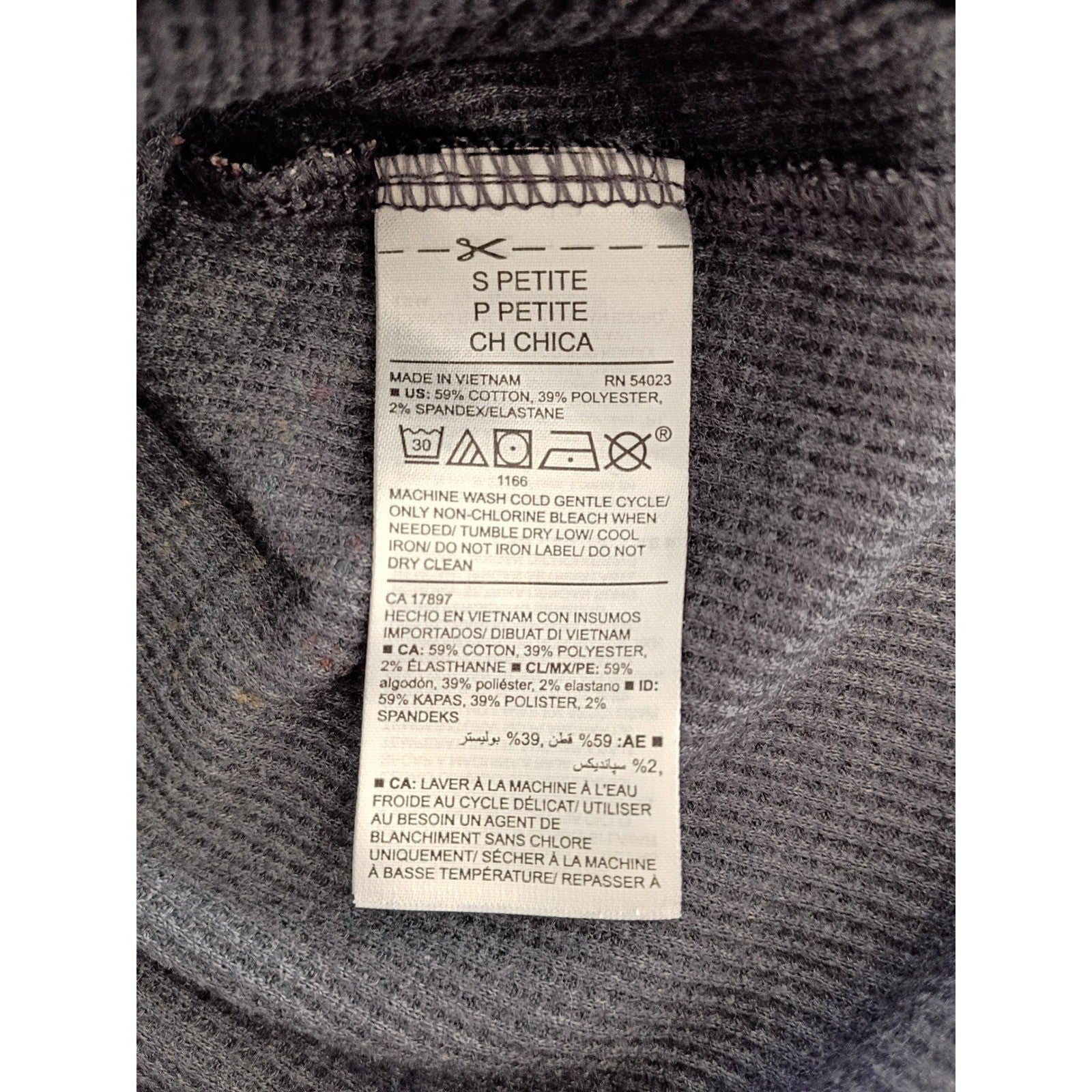 Old Navy Dark Gray Palm Tree Print Long Sleeve Cotton Thermal Top