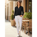 Japra NWT 100% Cotton Tailored Fit Long Sleeve Button Front Top Size S