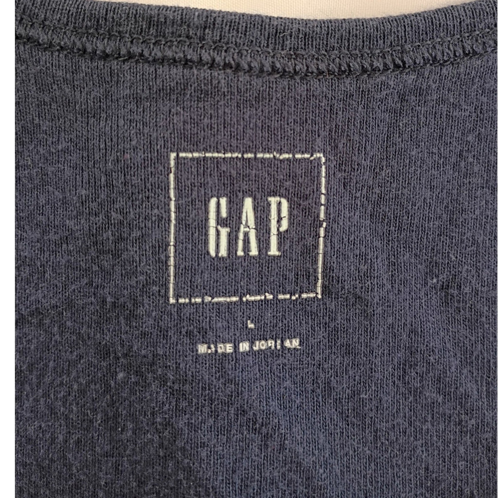 GAP Mens Tank Top Navy Blue Size L Cotton Modal Blend Basic Everyday