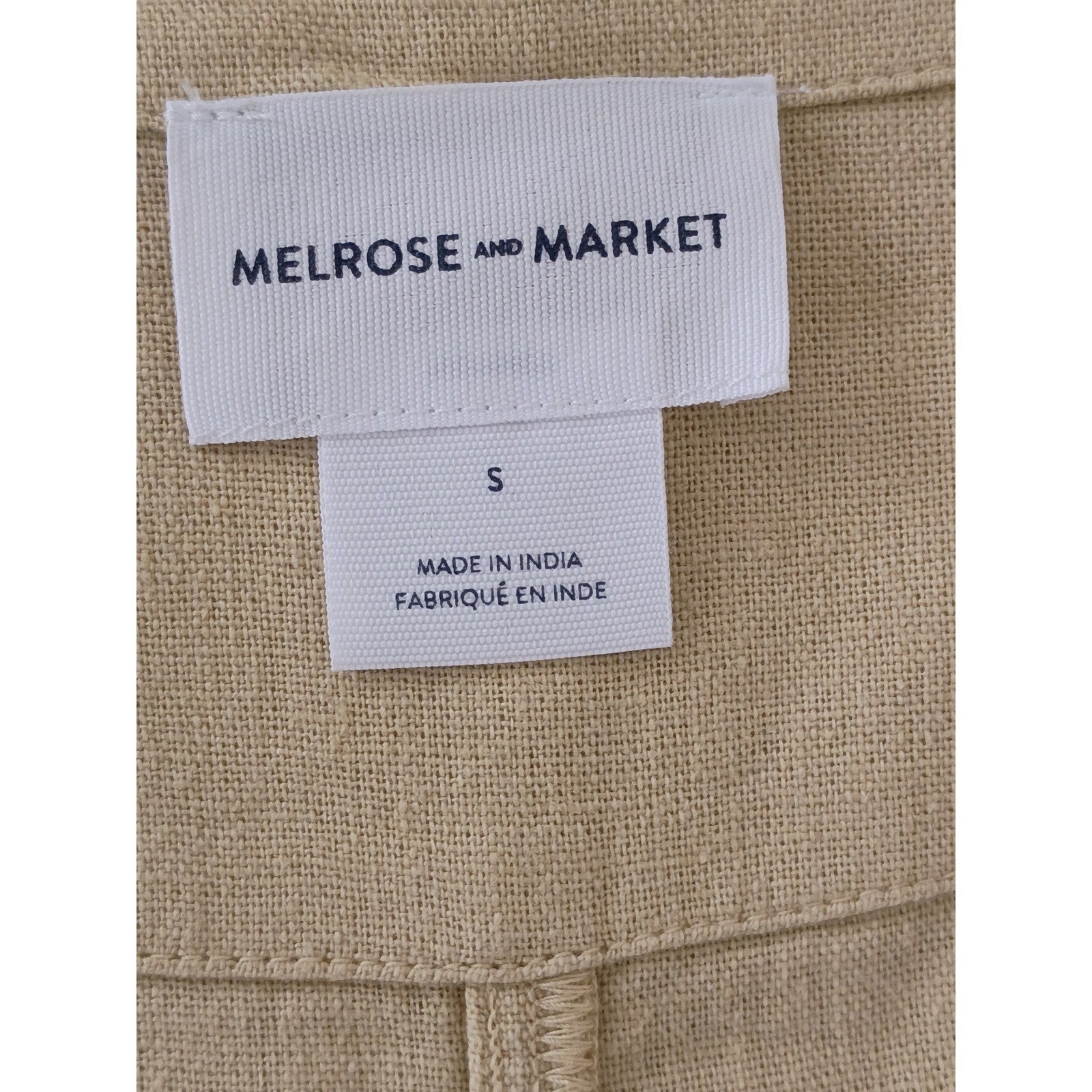 Melrose and Market Tan Linen Blend Blazer Coastal Chic Fits S/M Lagenlook