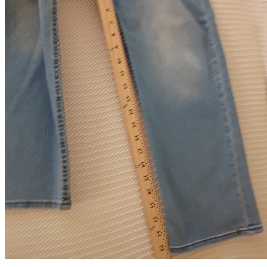Levi's 501 Straight Leg Jeans Distressed Blue Wash Button Fly Women W25 L30