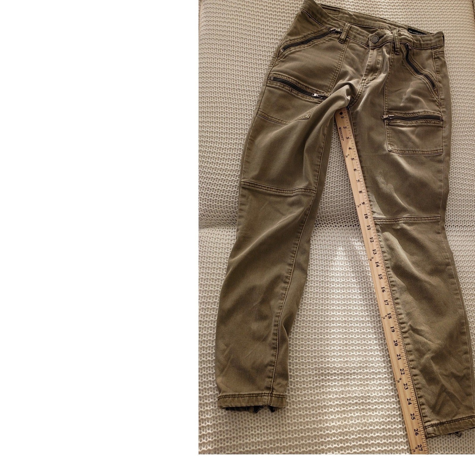 BLANKNYC Cargo Pants Khaki Zip Pockets Utility Style Size 28x27
