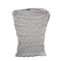 Fashion Nova White Ruched Textured Crop Top Sleeveless