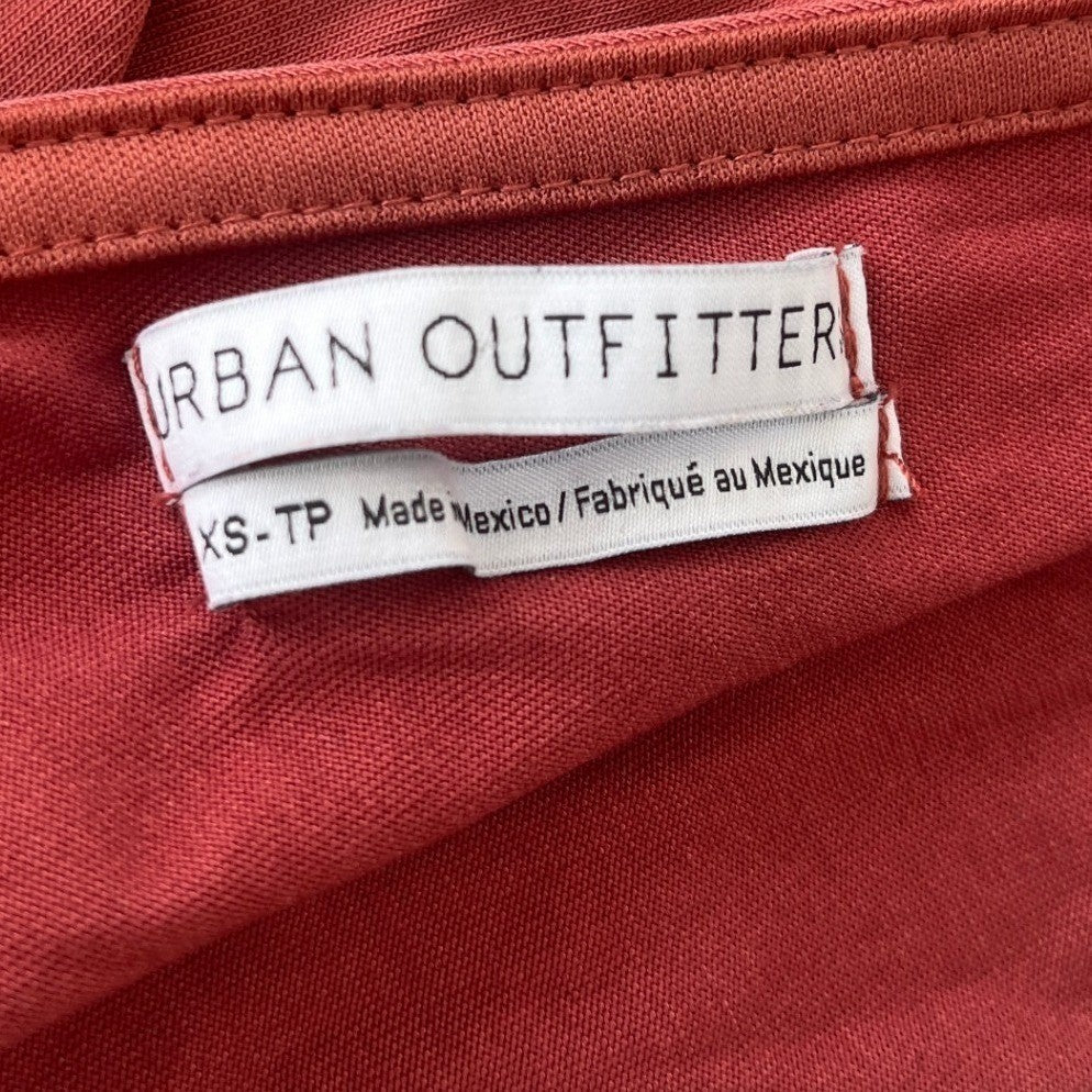 Urban Outfitters Rust Red Ruched Halter Neck Tank Top XS Y2K Aesthetic Retro