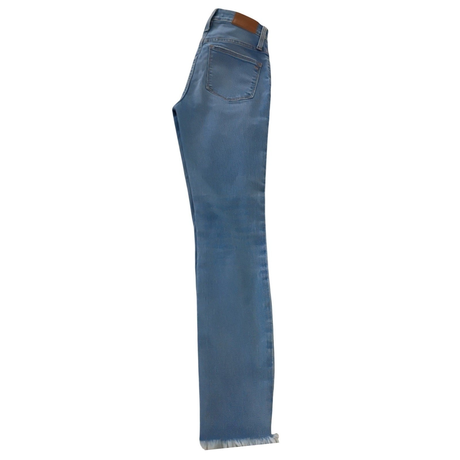 Madewell Curvy High Rise Slim Strgt Jeans Light Wash Distress Raw Hem 27x28 $148