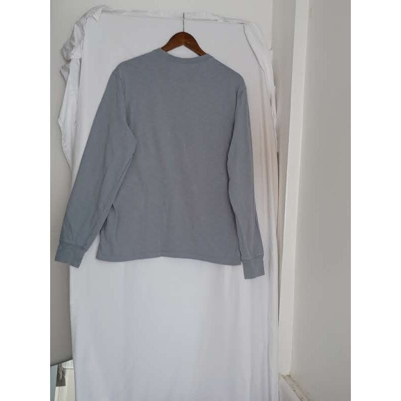 J.Crew Blue Henley Shirt Long Sleeve Re-Imagined Cotton Top Classic Casual L
