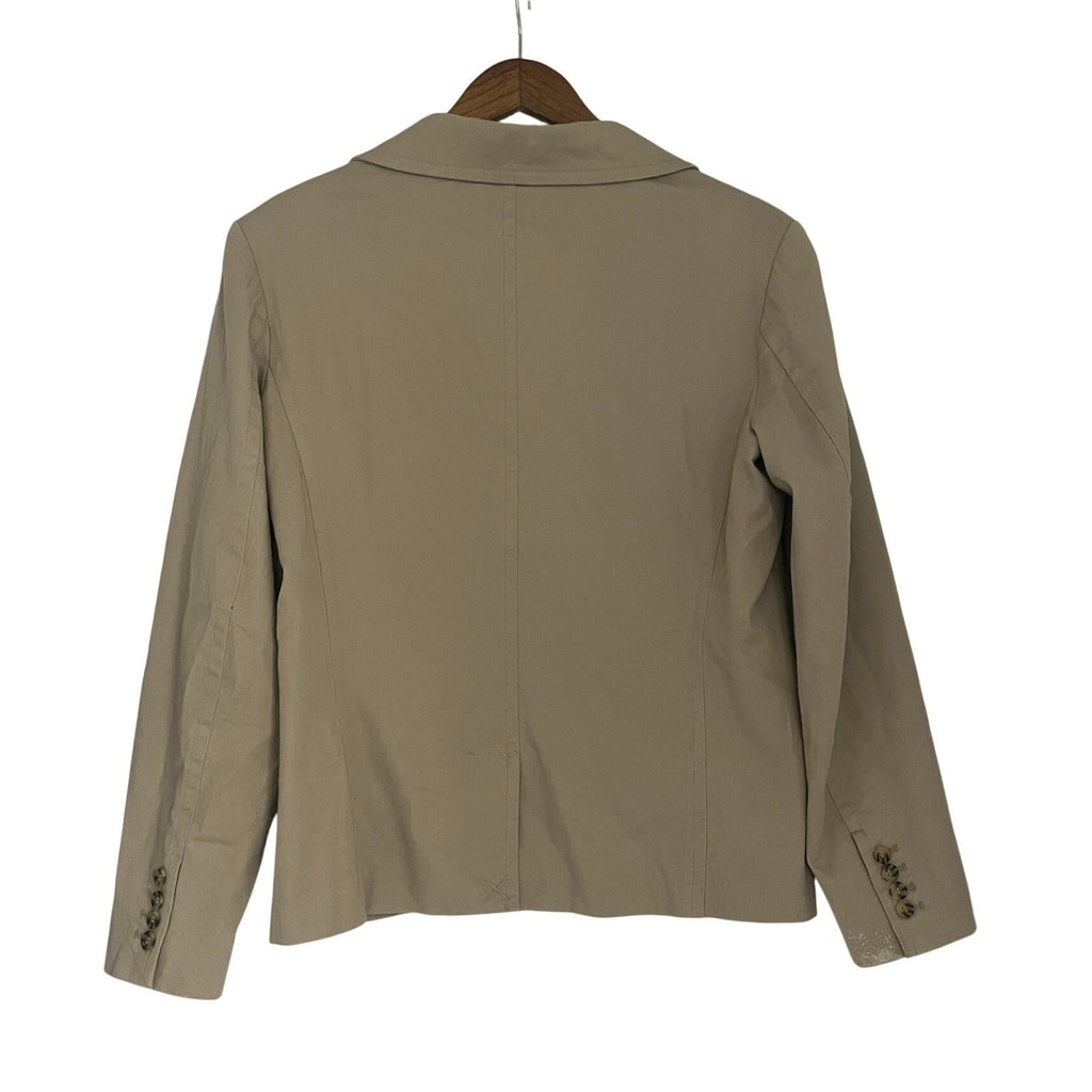 Chadwicks of Boston Beige 98%Cotton Blazer Jacket Size 14 Two Button