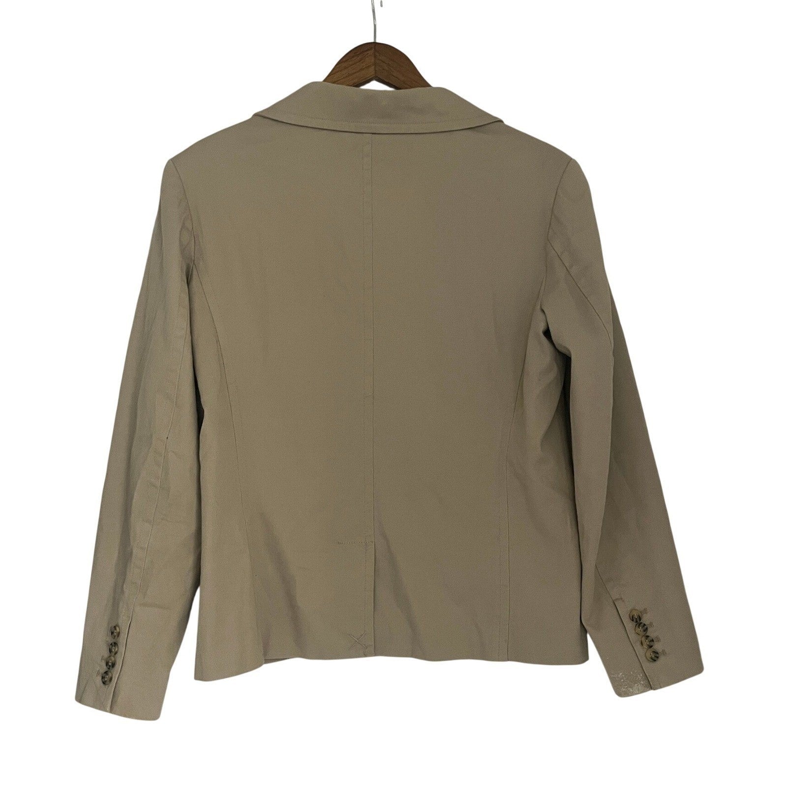Chadwicks of Boston Beige 98%Cotton Blazer Jacket Size 14 Two Button