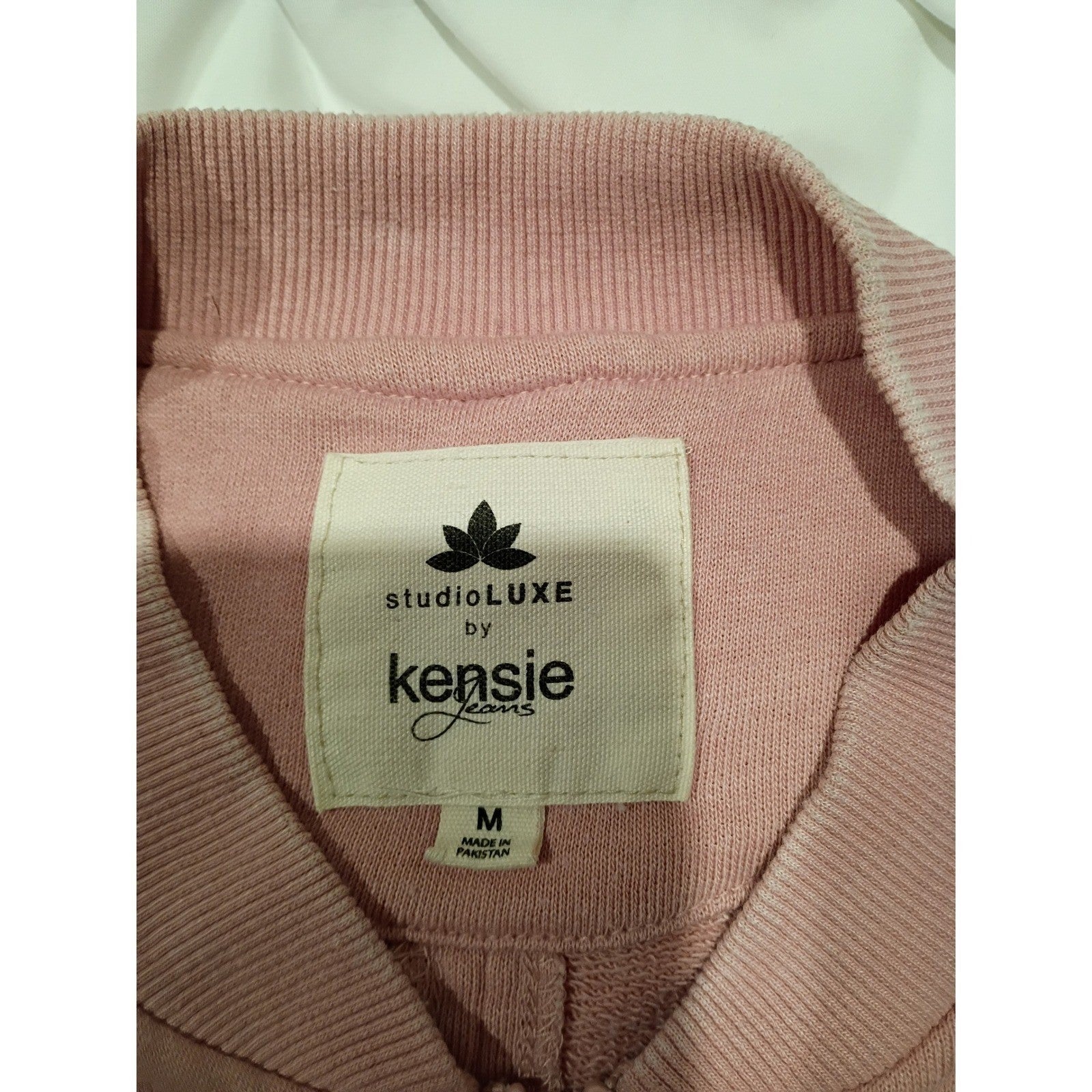 Kensie Jeans studioLUXE Pink Bomber Jacket Full Zip Fleece Lined Size M
