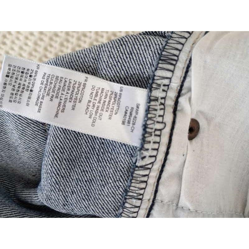 Y2K Moto Utility Skinny Jeans Dark Wash Embroidered Pocket 30x31 2.1 Denim