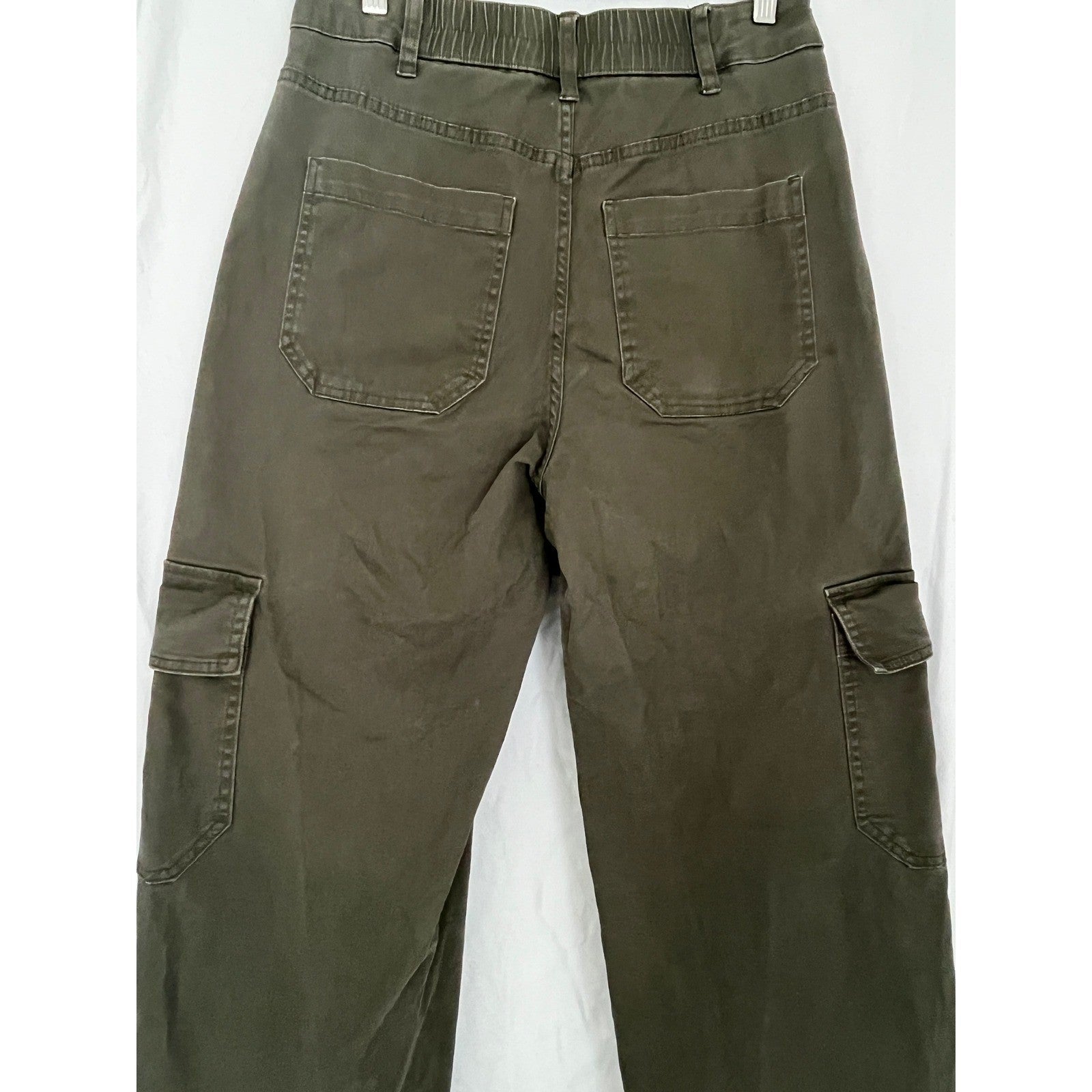 Wild Fable Y2K Olive Cargo Pants Wide Leg High Rise Stretch Twill Small NWOT