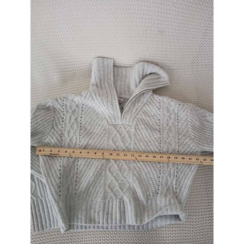 Sincerely Jules NWT Cable Knit Quarter Zip Cozy Cropped Sweater S Preppy Y2K