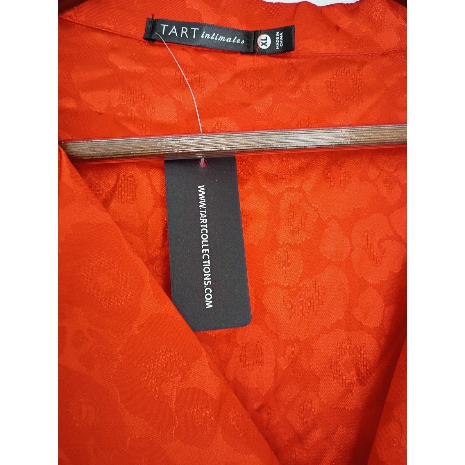 NWT Tart Intimates Orange Lounge Top XL Pajama Style Button Front Animal Print