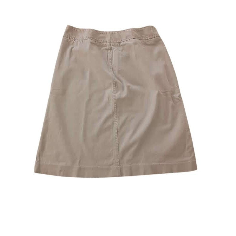 Merona Khaki A-Line Skirt Womens 4 94% Cotton Stretch Knee Length NWOT