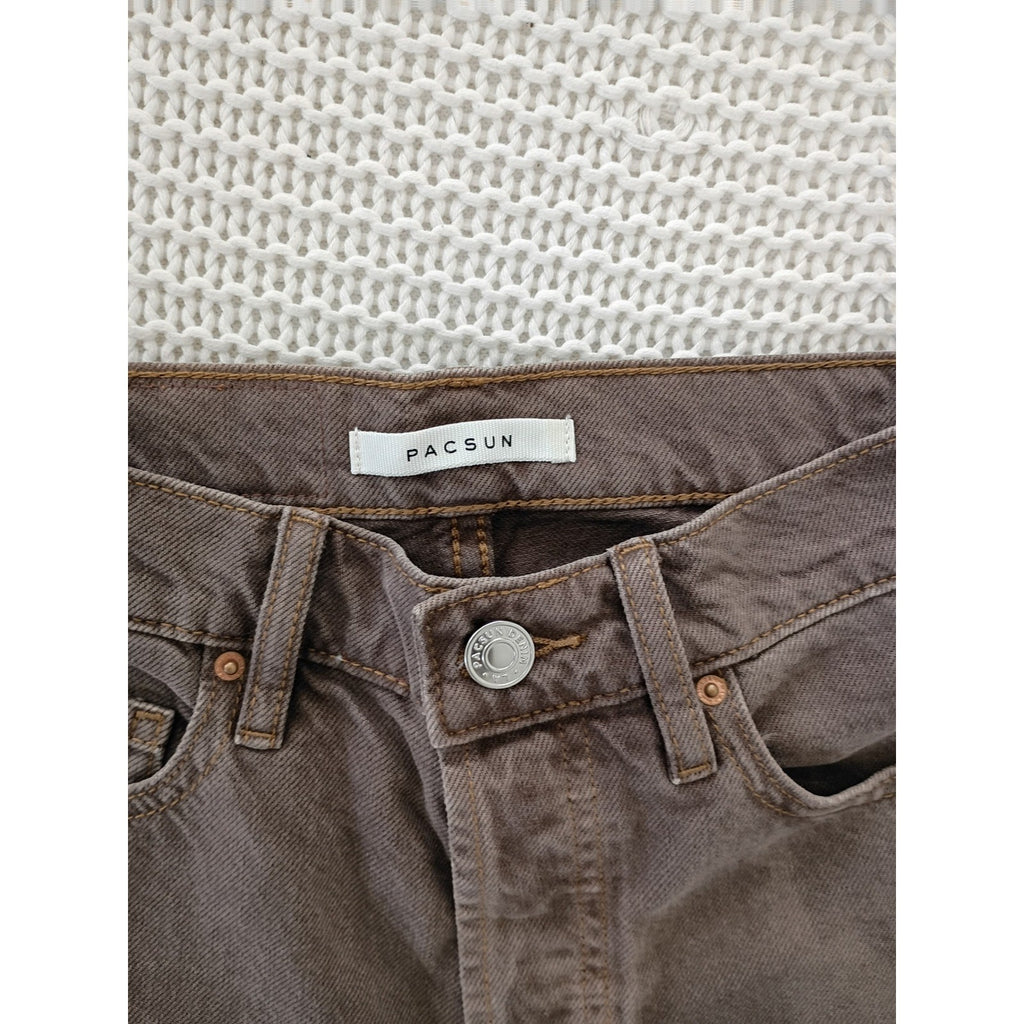 PacSun Y2K High Rise Bootcut Flare Jeans Mocha Brown Denim 24x33 Tall NWOT