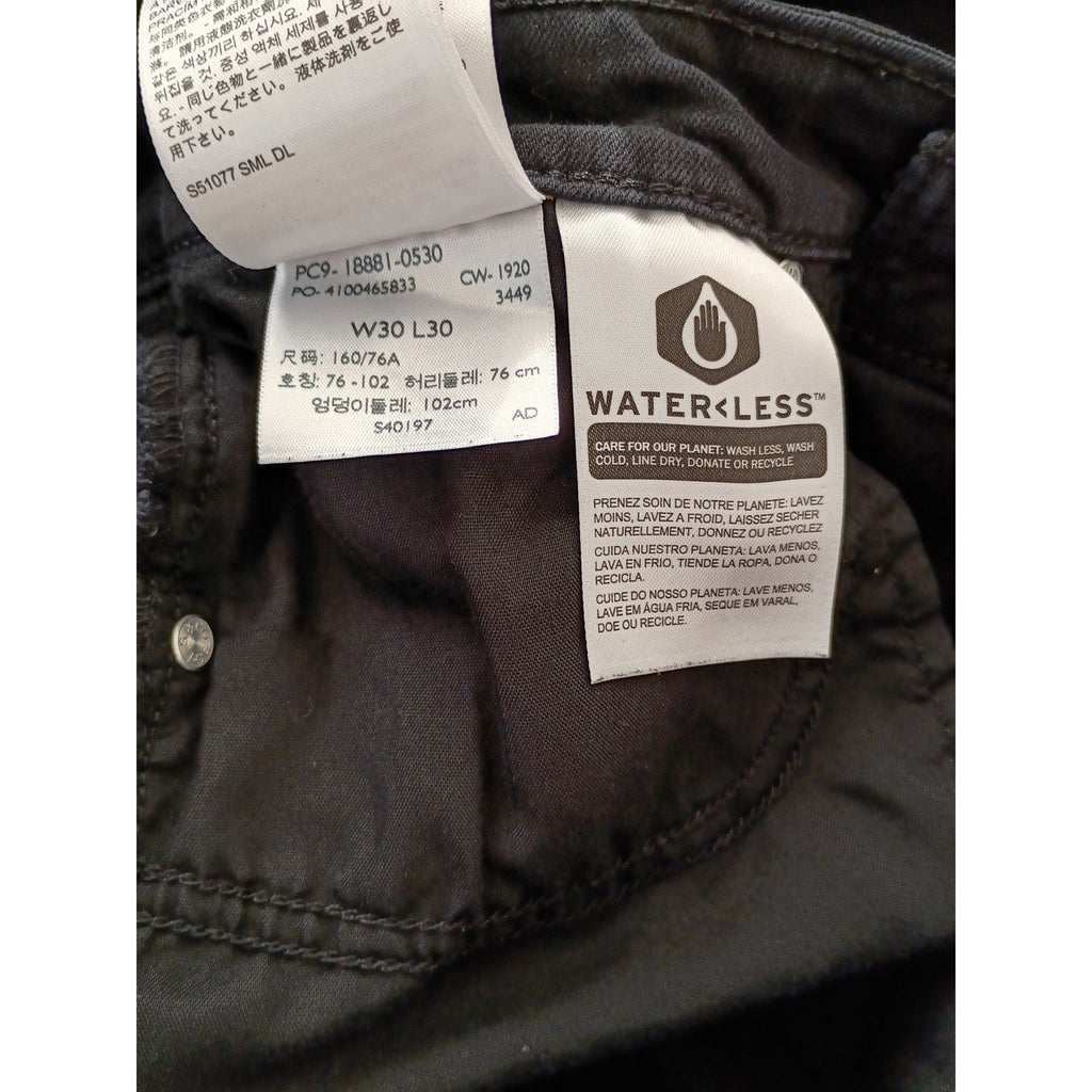 Levi's 711 Skinny Jeans Black Distressed Ripped Denim 30x30 NWOT