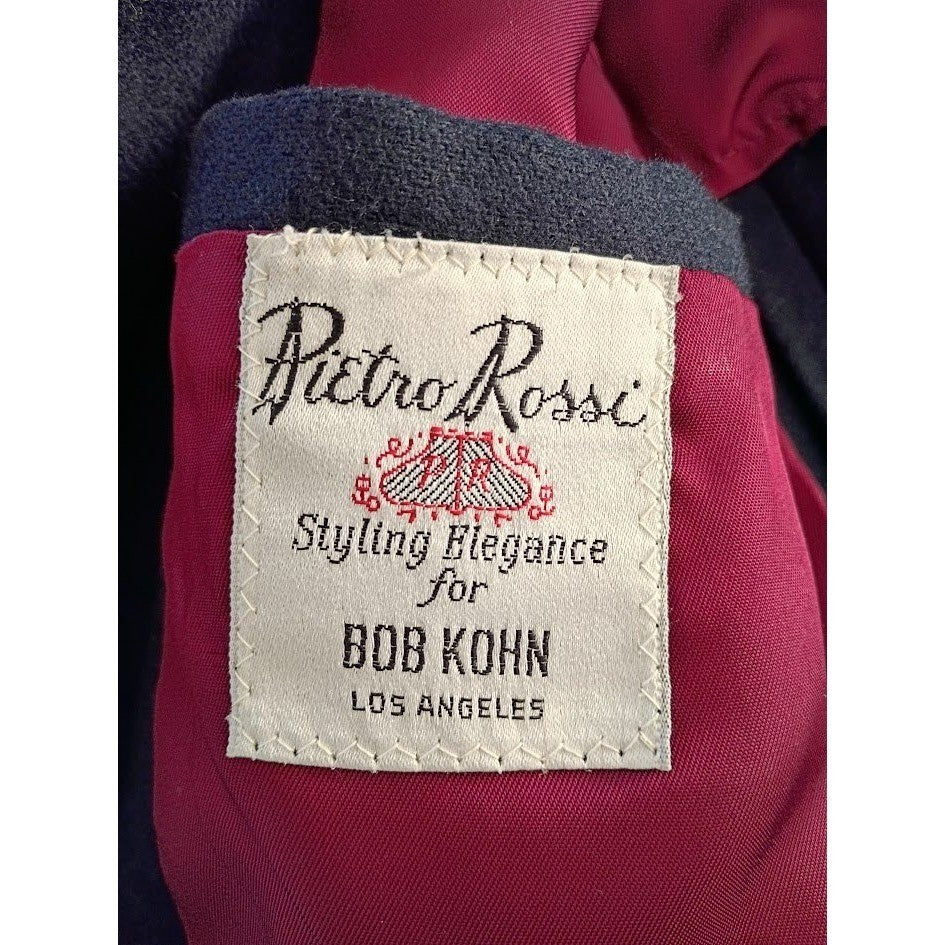 Pietro Rossi Bob Kohn LA Navy Wool Blazer Gold Buttons Classic Preppy L