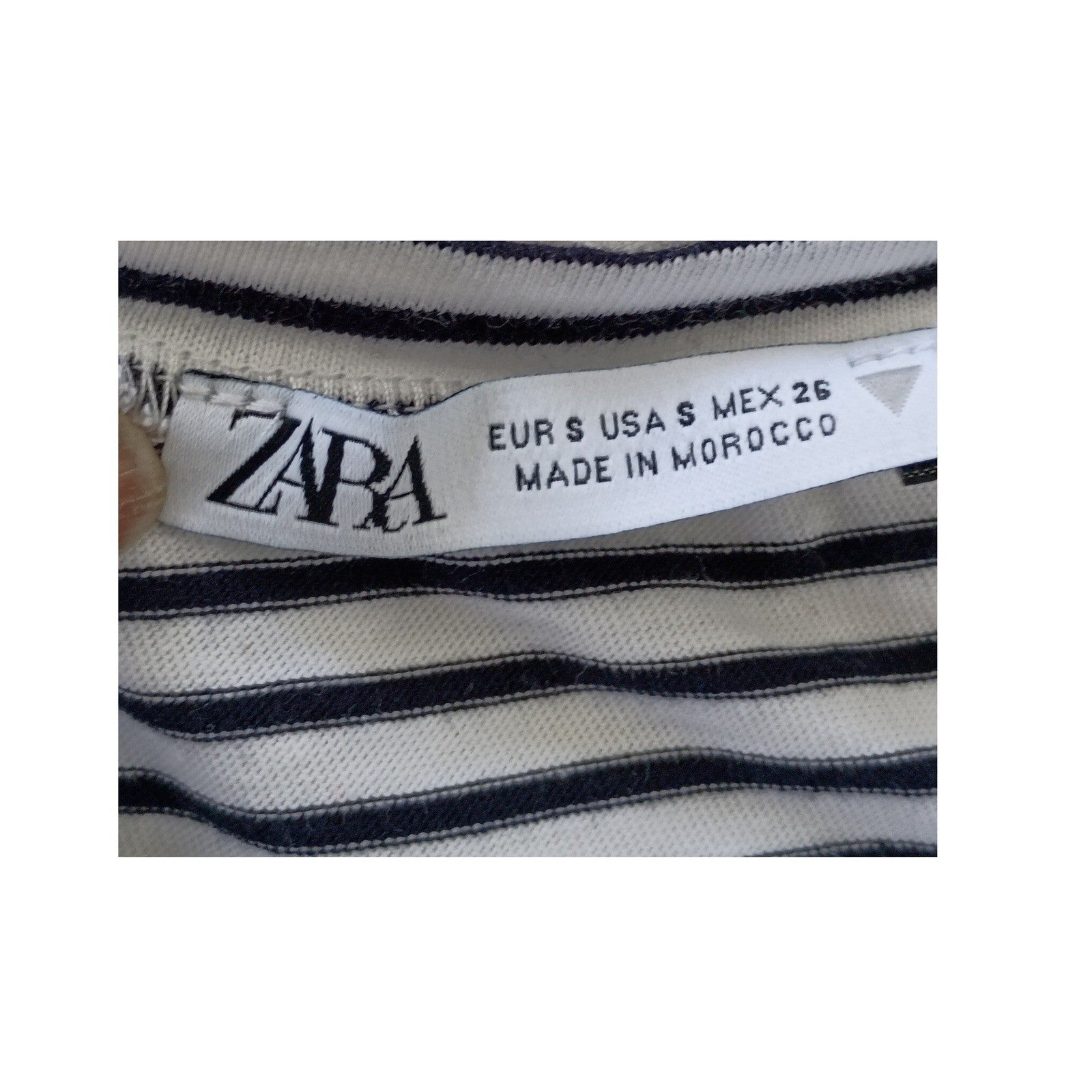 Zara Coastal Nautical Striped Tank Navy White Cotton Slvels Crew Neck Top S NWOT