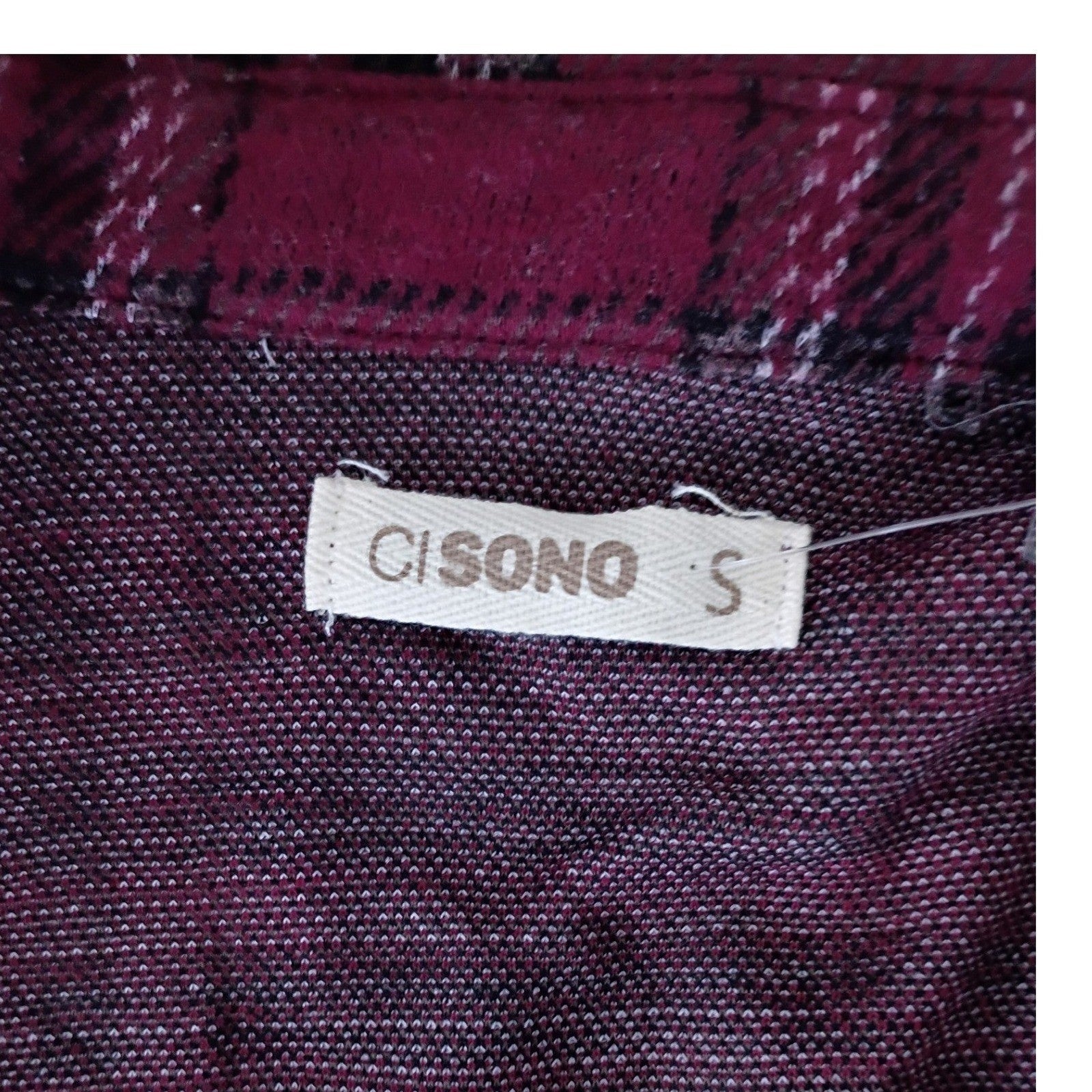 Ci Sono NWT Plaid Button Up Casual Shirt Brushed Knit Long Sleeve Mens S