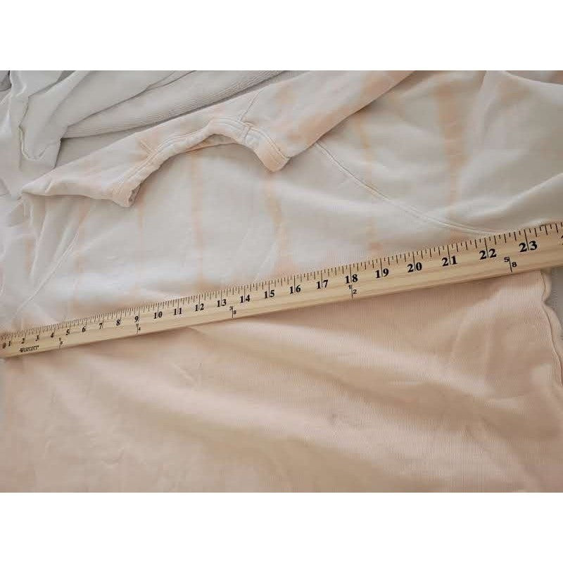 Peach Cream Tie Dye Sweatshirt 100% Cotton XL Oversized Pullover Crewneck