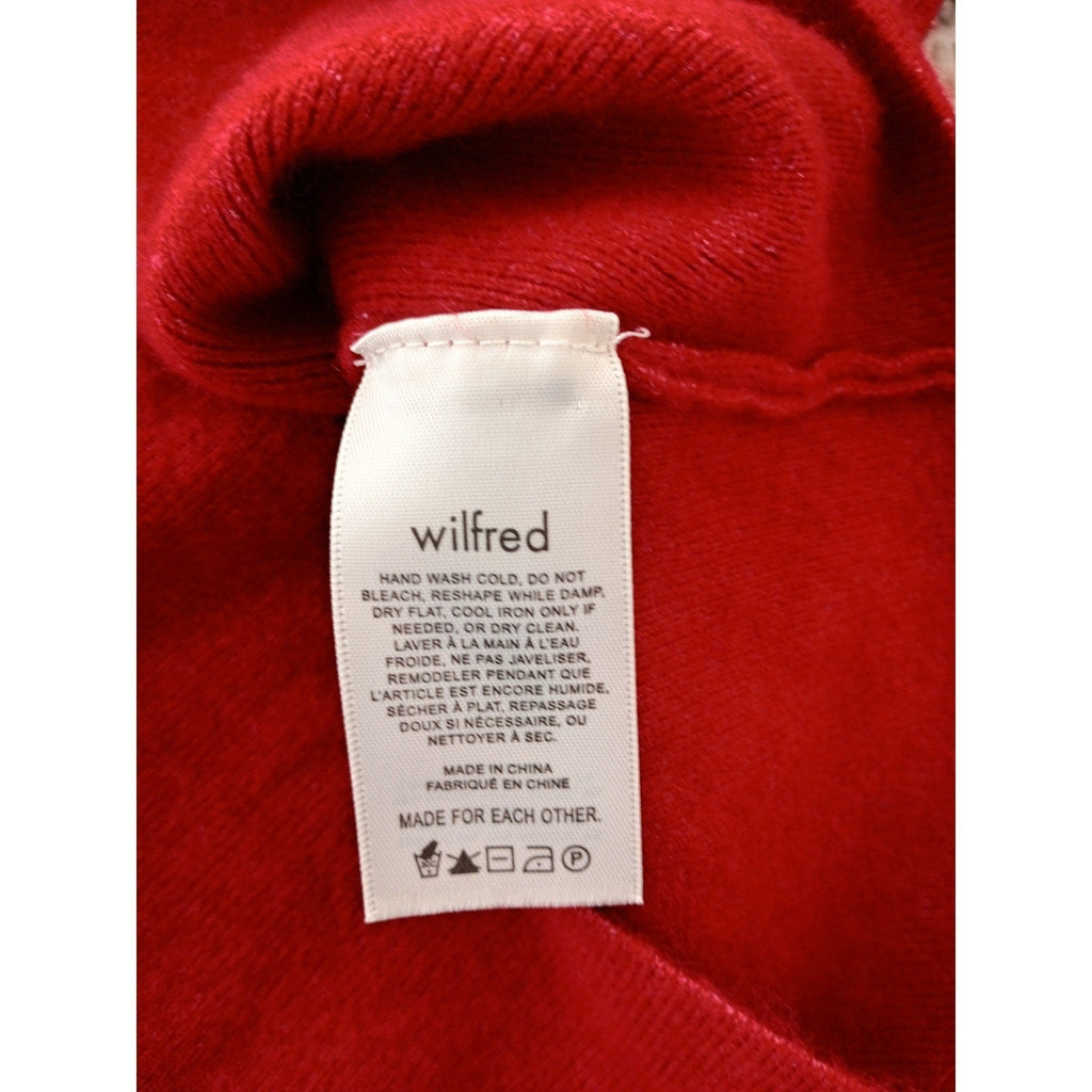 Wilfred Aritzia Red Wool Cashmere Sweetheart Bustier Sweater Fits S XS Balletcor
