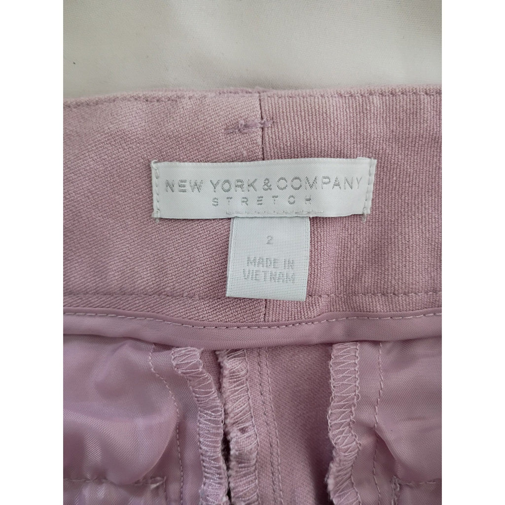 New York Company Stretch Pink Cropped Career Pants Womens Size 2