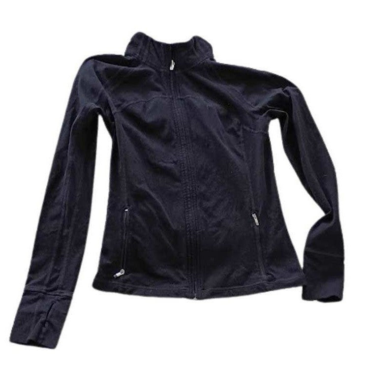 Madewell Black Zip Up Jacket Wool Alpaca Blend  Mock Neck Long Slve Thumbholes M