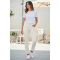 TALBOTS White Stretch Straight Leg Ankle Pants 10 30x27 Retro-Chic