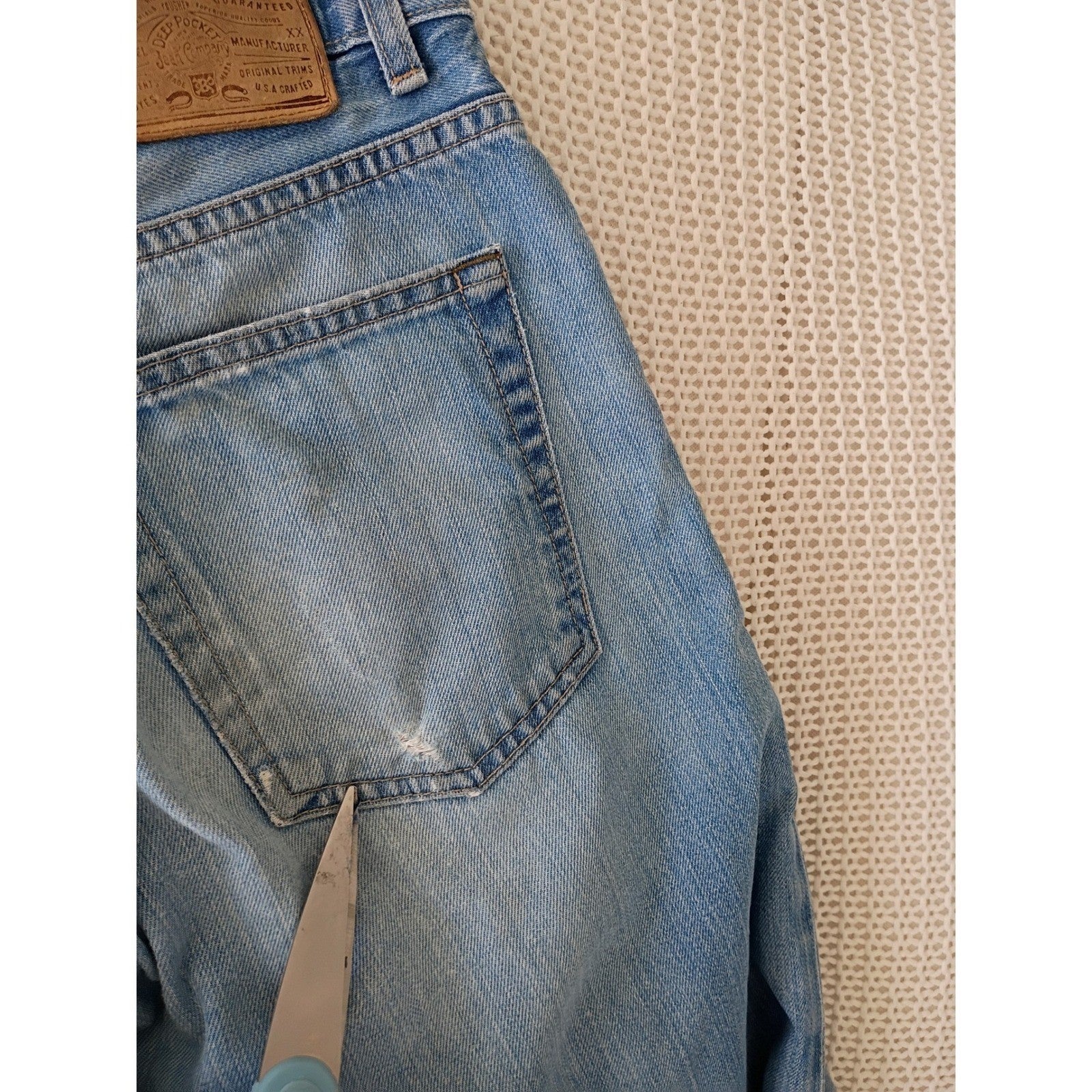 VTG Deep Pocket Jean Co USA Kentucky Straight Leg Jeans Light Wash Button Fly 29