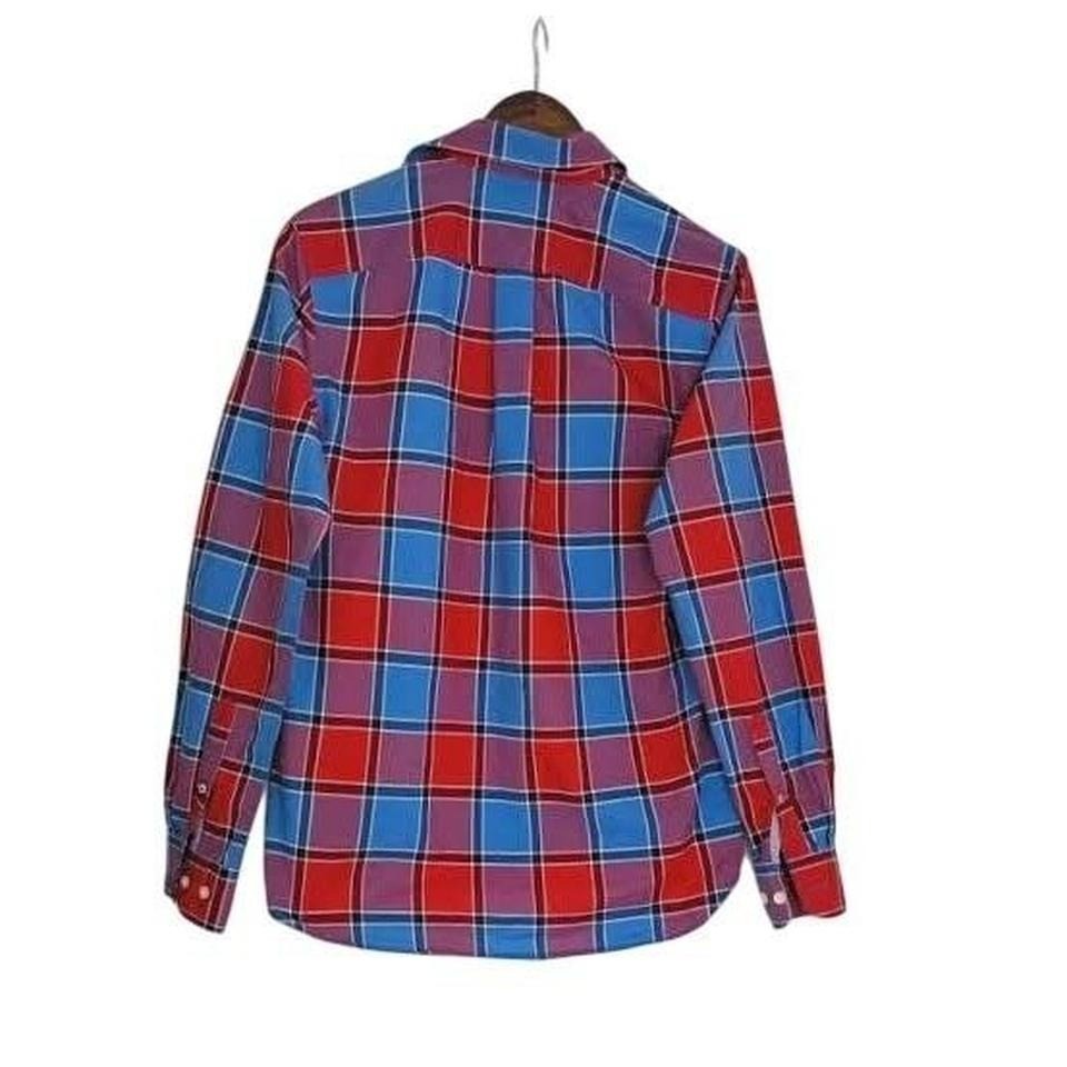 Tommy Hilfiger Plaid Button Down Shirt Men's S/P Blue Red Cotton Casual