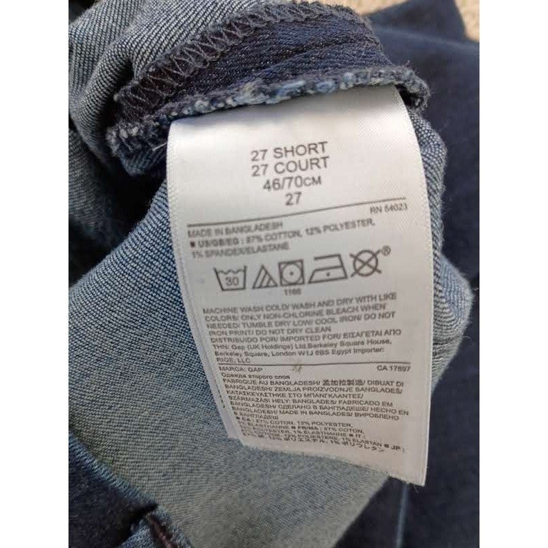 Gap 1969 High Rise Flare Jeans Dark Wash Denim Womens Blue Wide Leg 27x31